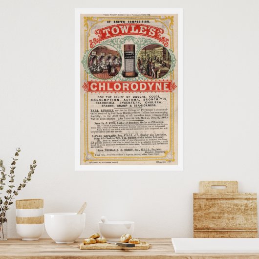 Towles Cholera Cure Advertisement Poster (Keuken)