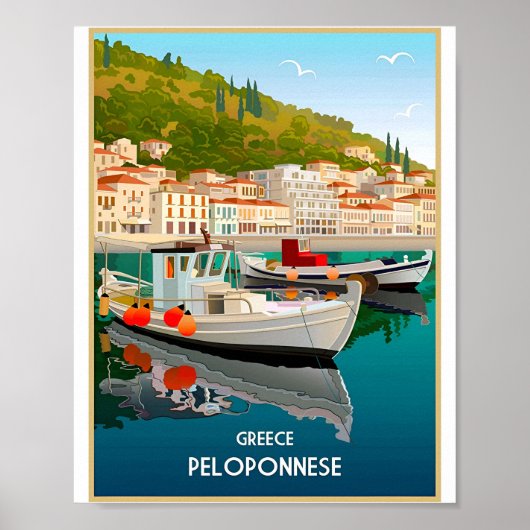 Town Beach  Griekenland Travel Posters (Voorkant)