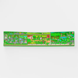 Town-Boerderij-Campground Wegen voor Auto's 2.5x12 Spandoek