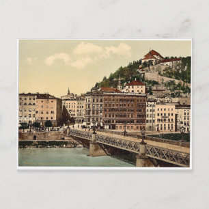 Town bridge, convent and Kapuzinerberg, Salzburg Briefkaart