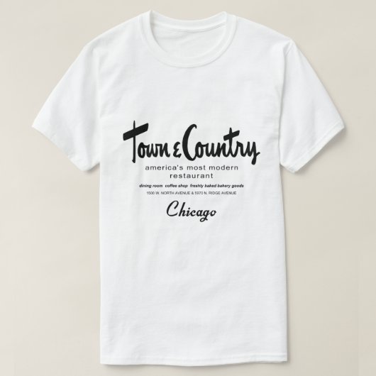 Town & Country Restaurants, Chicago, IL T-shirt (Design voorkant)