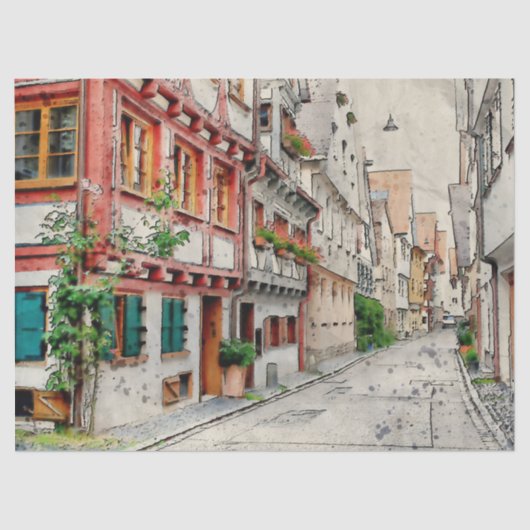  Town Downtown-deportpapier Tissuepapier (Voorkant)