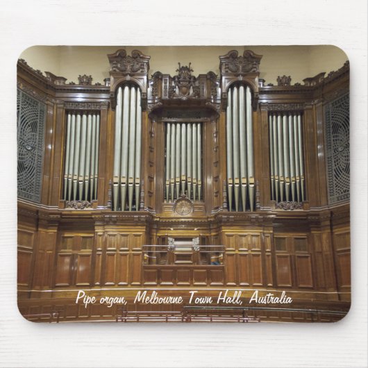 Town Hall, Melbourne Australia pipe organ mousepad Muismat (Voorkant)