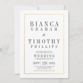 Town Hall Typography Huwelijksfeest Uitnodigen Kaart (Voorkant)