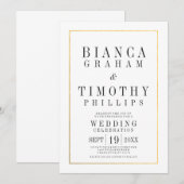 Town Hall Typography Huwelijksfeest Uitnodigen Kaart (Voorkant / Achterkant)