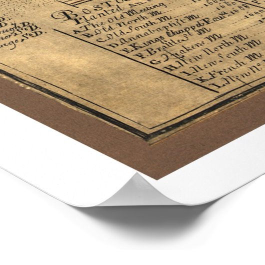 Town of Boston Map - 1769 Poster (Hoek)