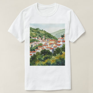 Town on a green hill t-shirt