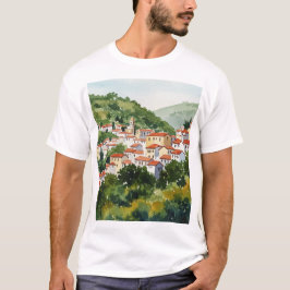 Town on a green hill t-shirt
