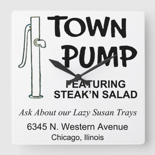 Town Pump Restaurant, Chicago, Verenigde Staten Vierkante Klok (Voorkant)