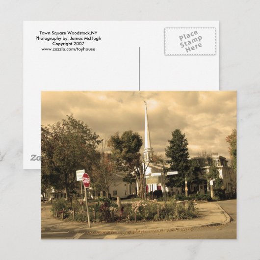 Town Square Woodstock,NY Briefkaart (Voorkant / Achterkant)