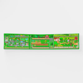 Town-Train-Boerderij Wegen voor Auto's 2.5x12 Bann Spandoek