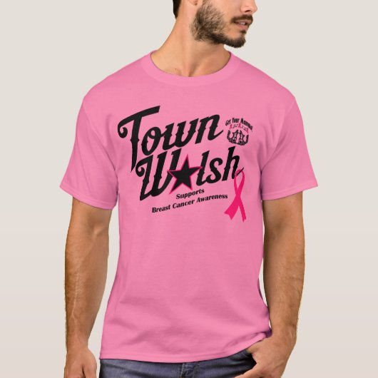 Town Walsh ondersteunt borstkankervoorlichting T-shirt (Voorkant)