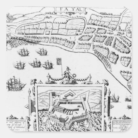 Towne en Platforme van Fayall Vierkante Sticker (Voorkant)