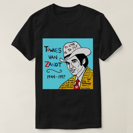 Townes van Zandt Pop Folk Art Classic T-Shirt (Design voorkant)