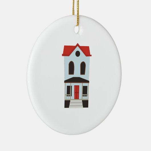 Townhouse Keramisch Ornament (Rechts)