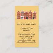 Townhouse Modern Real Estate Broker Agent Realtor Visitekaartje (Achterkant)
