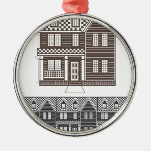TownHouse row of townhouse vector Metalen Ornament