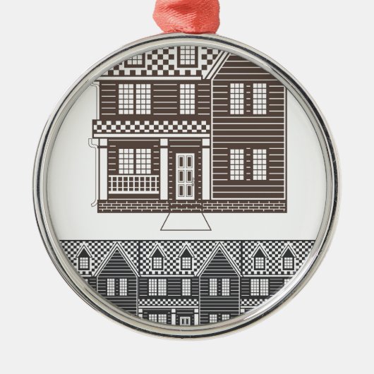 TownHouse row of townhouse vector Metalen Ornament (Voorkant)