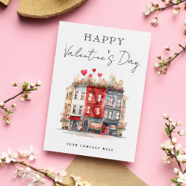 Townhouse Valentijnsdag onroerend goed promotionee Feestdagenkaart