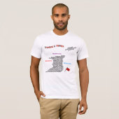 Towns en plaatsen in Trinidad en Tobago T-shirt (Voorkant volledig)