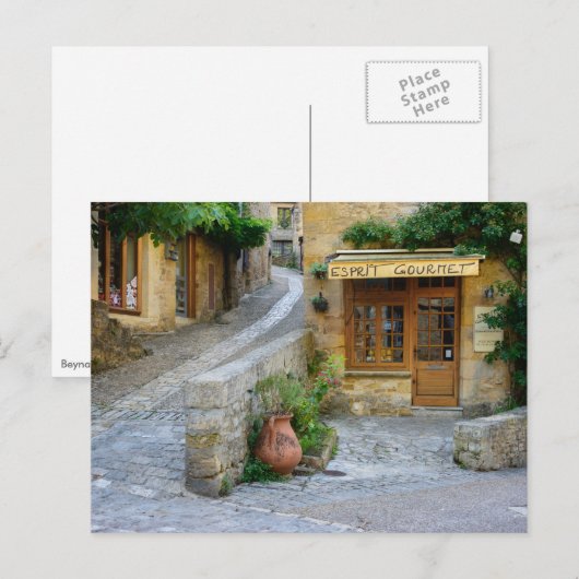 Townscape in Dordogne, briefkaart Frankrijk (Voorkant / Achterkant)