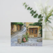 Townscape in Dordogne, briefkaart Franse tekst (Staand voorkant)