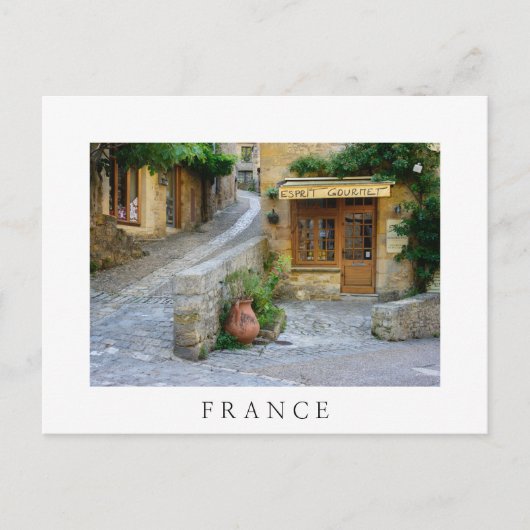 Townscape in Dordogne, Frans wit briefkaart (Voorkant)