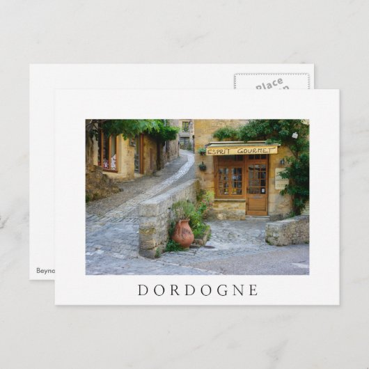 Townscape in het witte briefkaart Dordogne (Voorkant / Achterkant)