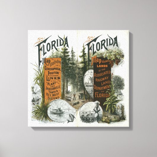 Township Map, Florida Canvas Afdruk (Voorkant)