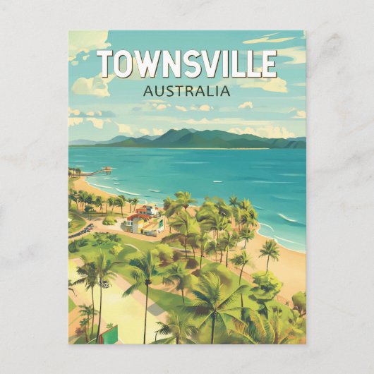 Townsville Australia Travel Art Vintage Briefkaart (Voorkant)