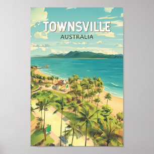 Townsville Australia Travel Art Vintage Poster