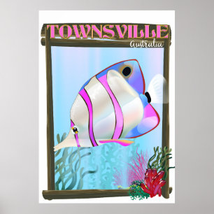 Townsville Australia Tropical fish Reisposter Poster