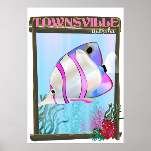 Townsville Australia Tropical fish Reisposter Poster (Voorkant)