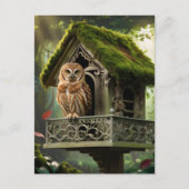 Towny uil en huis briefkaart (Voorkant)