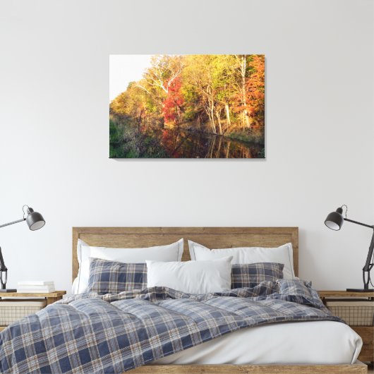 Towpath Autumn Glory (Ohio) Canvas Print (Insitu (Slaapkamer))