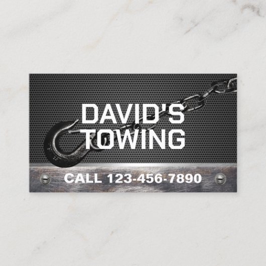 Towservice Metaal Tow Hook Professional Visitekaartje (Voorkant)