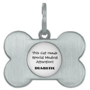 TOWT - Medische aandacht Cat Label Diabetisch Huisdieren Naamplaatje