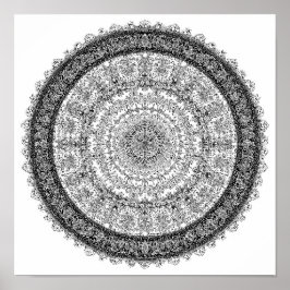 Toxic Beauty Fractal Roest Mandala Sjabloon Poster