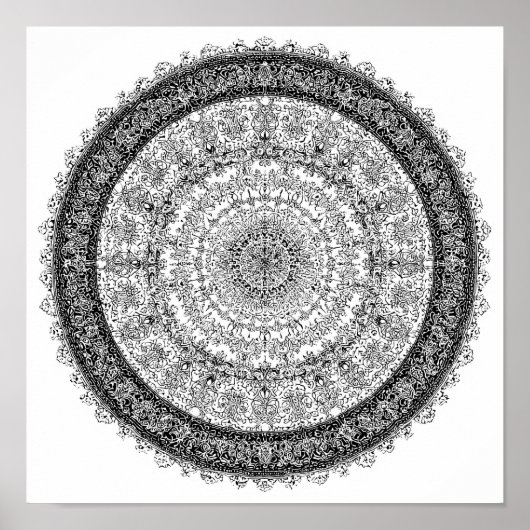Toxic Beauty Fractal Roest Mandala Sjabloon Poster (Voorkant)