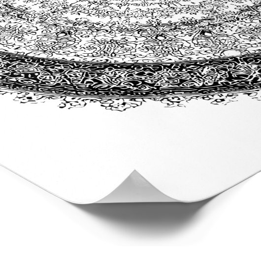 Toxic Beauty Fractal Rust Mandala Template Poster (Hoek)