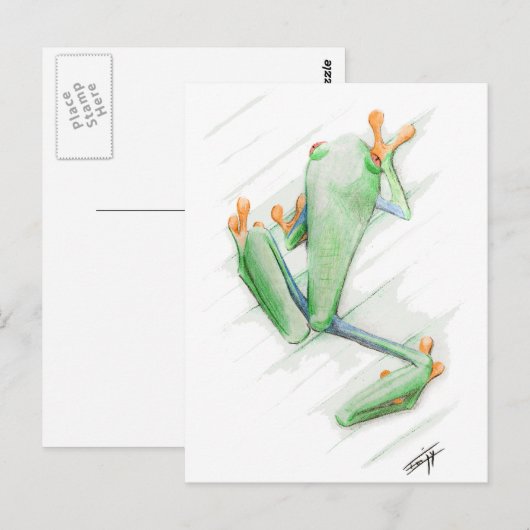 Toxic Frog - drawing watercolor painting Briefkaart (Voorkant / Achterkant)