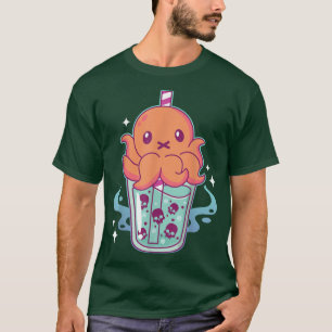 Toxic Kawaii Octopus Bubble Tea - Pastel Gothic Bo T-shirt