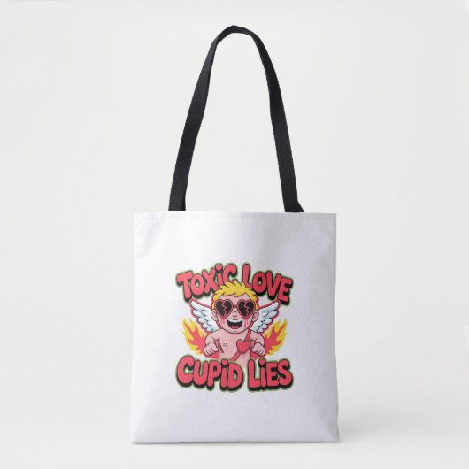 Toxic Love – Cupid Lies Dark Esthetische Canvas ta Tote Bag (Voorkant)