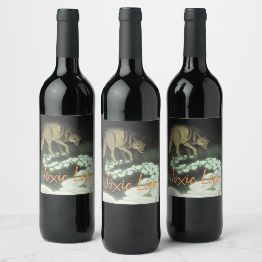 Toxic Love Wolf Trailing Death Mushrooms Wijn Etiket (Flessen)