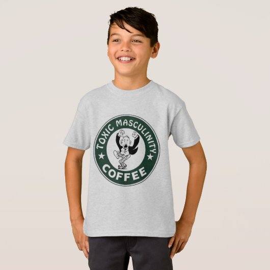 TOXIC MASCULINITY COFFEE Funny Boy's T-Shirts (Voorkant volledig)