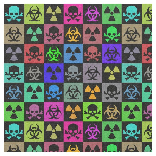 Toxic Skulls gothic punk kunst Stof (Close Up)