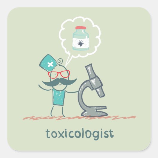 Toxicoloog Vierkante Sticker (Voorkant)