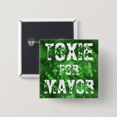 TOXIE VOOR MAYOR VIERKANTE BUTTON 5,1 CM (Voorkant /achterkant)