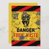 Toxisch afval Aangepaste uitnodiging voor ongebrui (Voorkant / Achterkant)