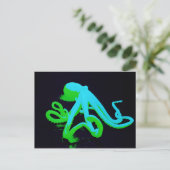 Toxisch afval groene octopus briefkaart (Staand voorkant)